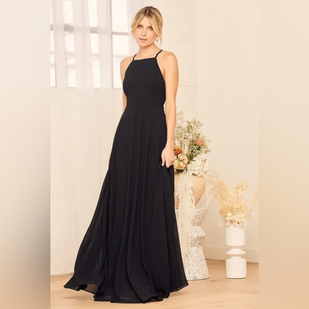 New! Lulu’s Mythical Kind of Love Black‎ Maxi Dress